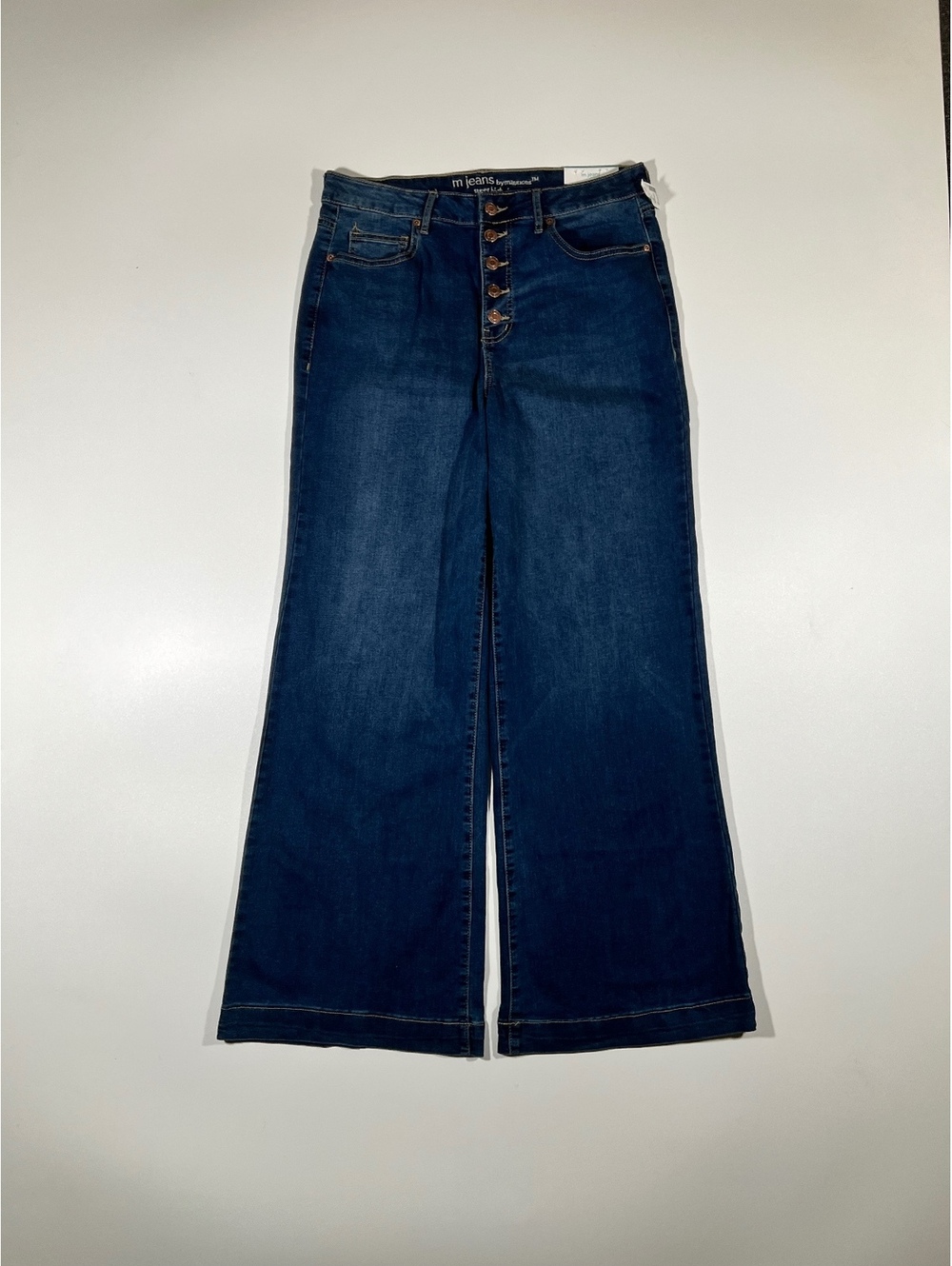 No Boundaries Blue Wide Leg Button Fly Jeans